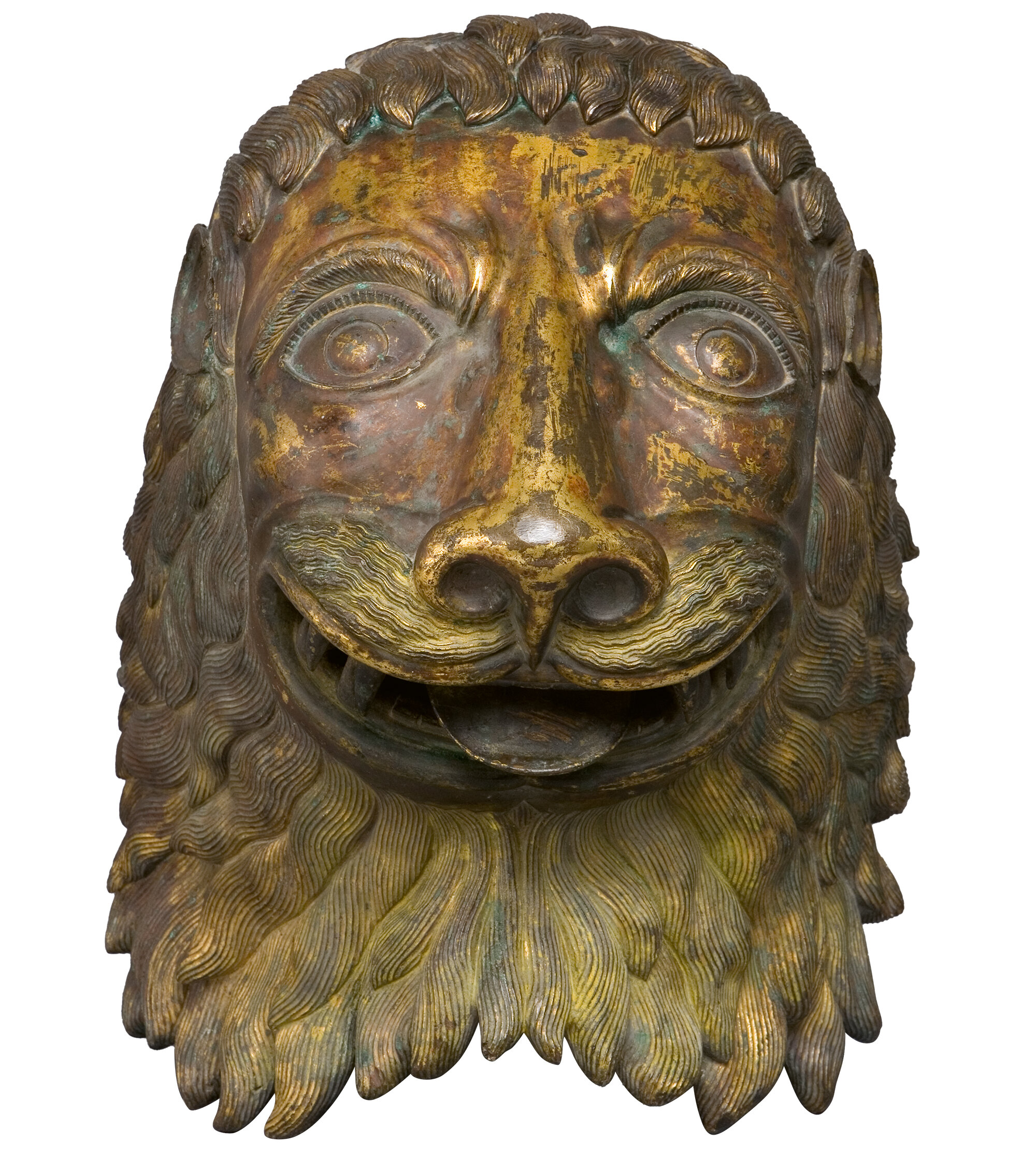 Ein Löwenkopf aus Bronze