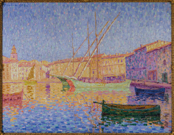 Gemälde von Francis Picabia (1879–1953), Der Hafen von Saint-Tropez im Sonnenlicht, 1908