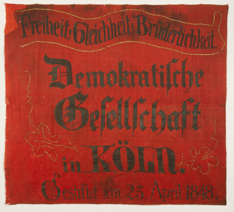 Rote Fahne der Demokratischen Gesellschaft, Köln, April 1848