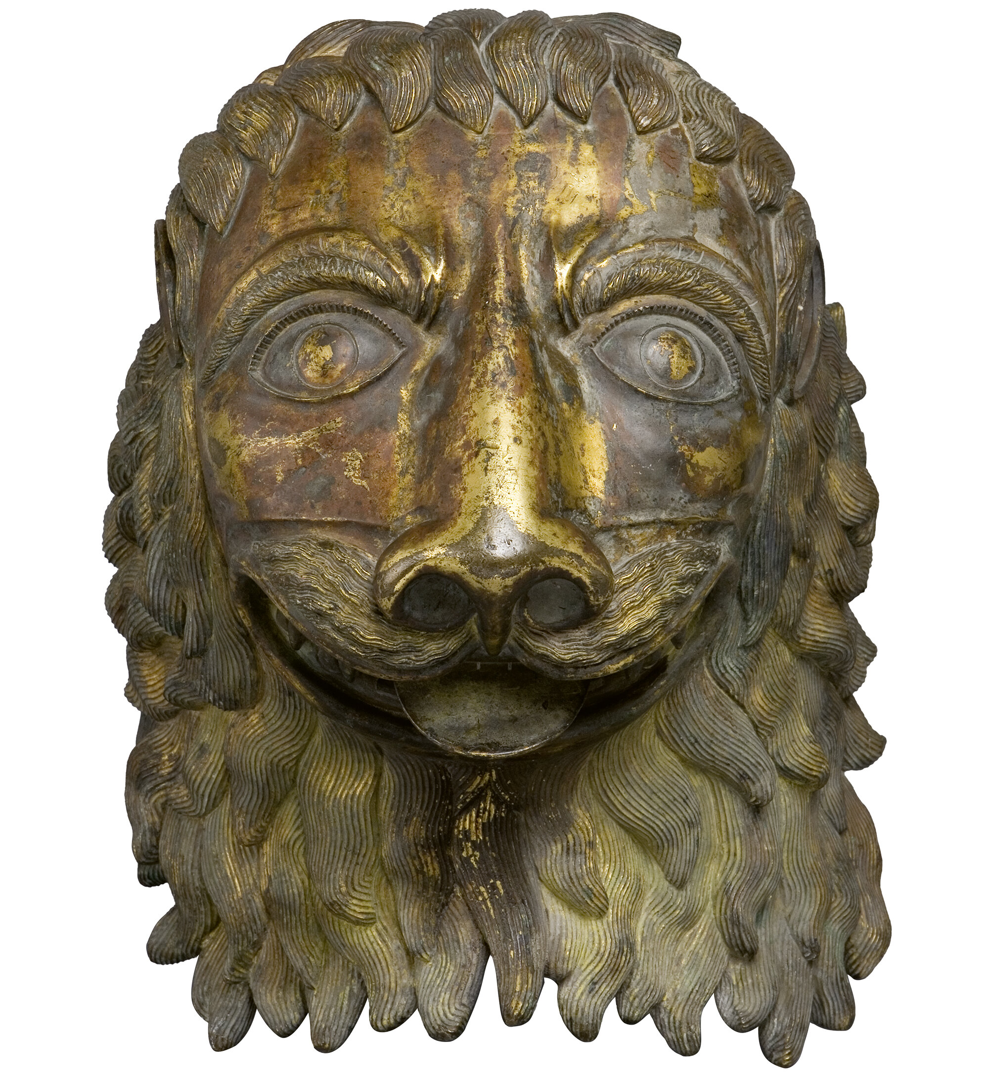 Ein Löwenkopf aus Bronze