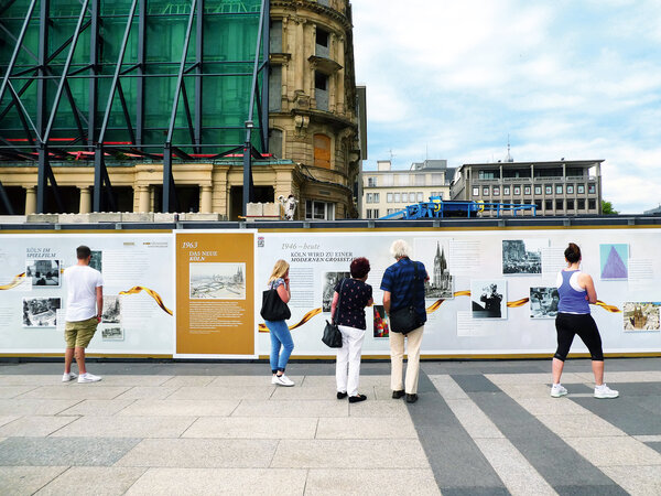 Construction fence on the Dom Hotel