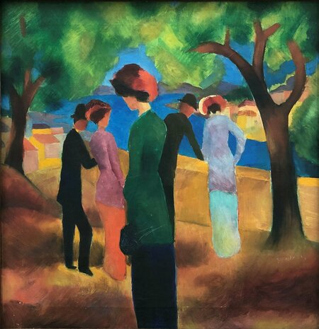 August Macke, Dame in grüner Jacke, 1913