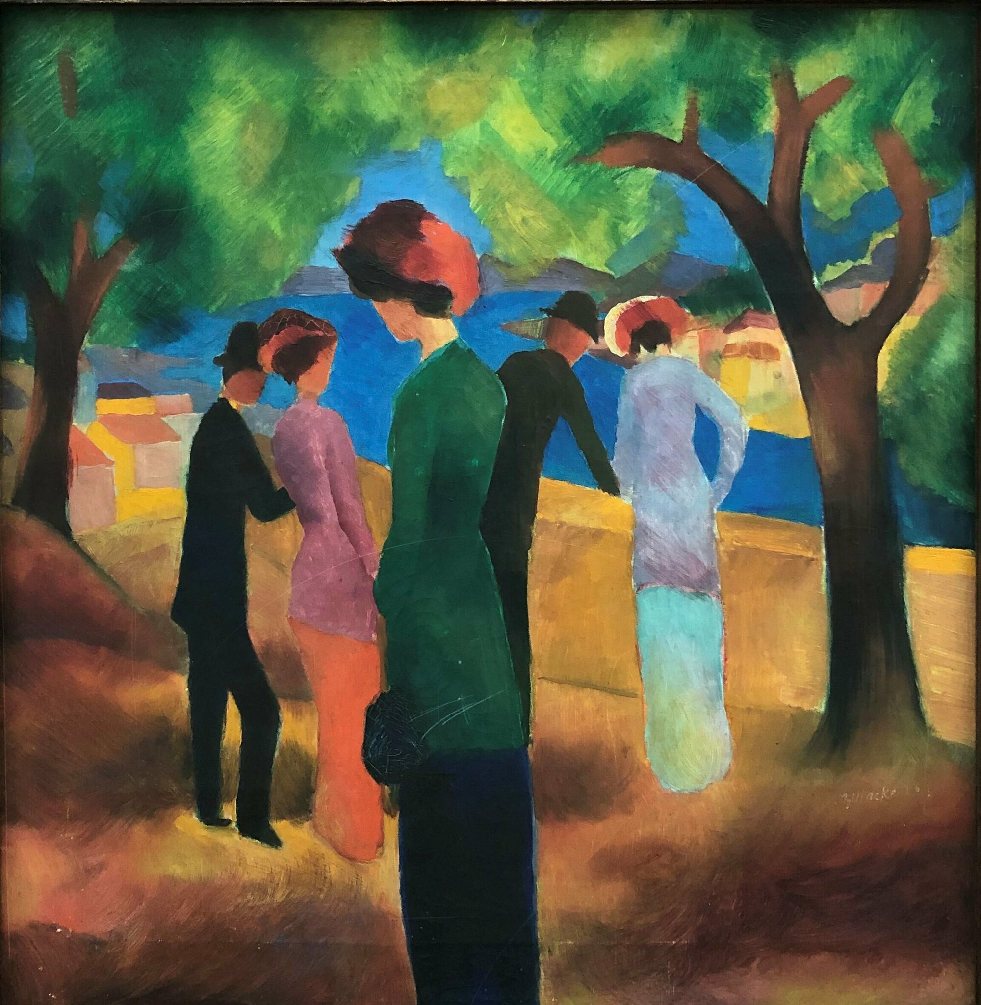 August Macke, Dame in grüner Jacke, 1913