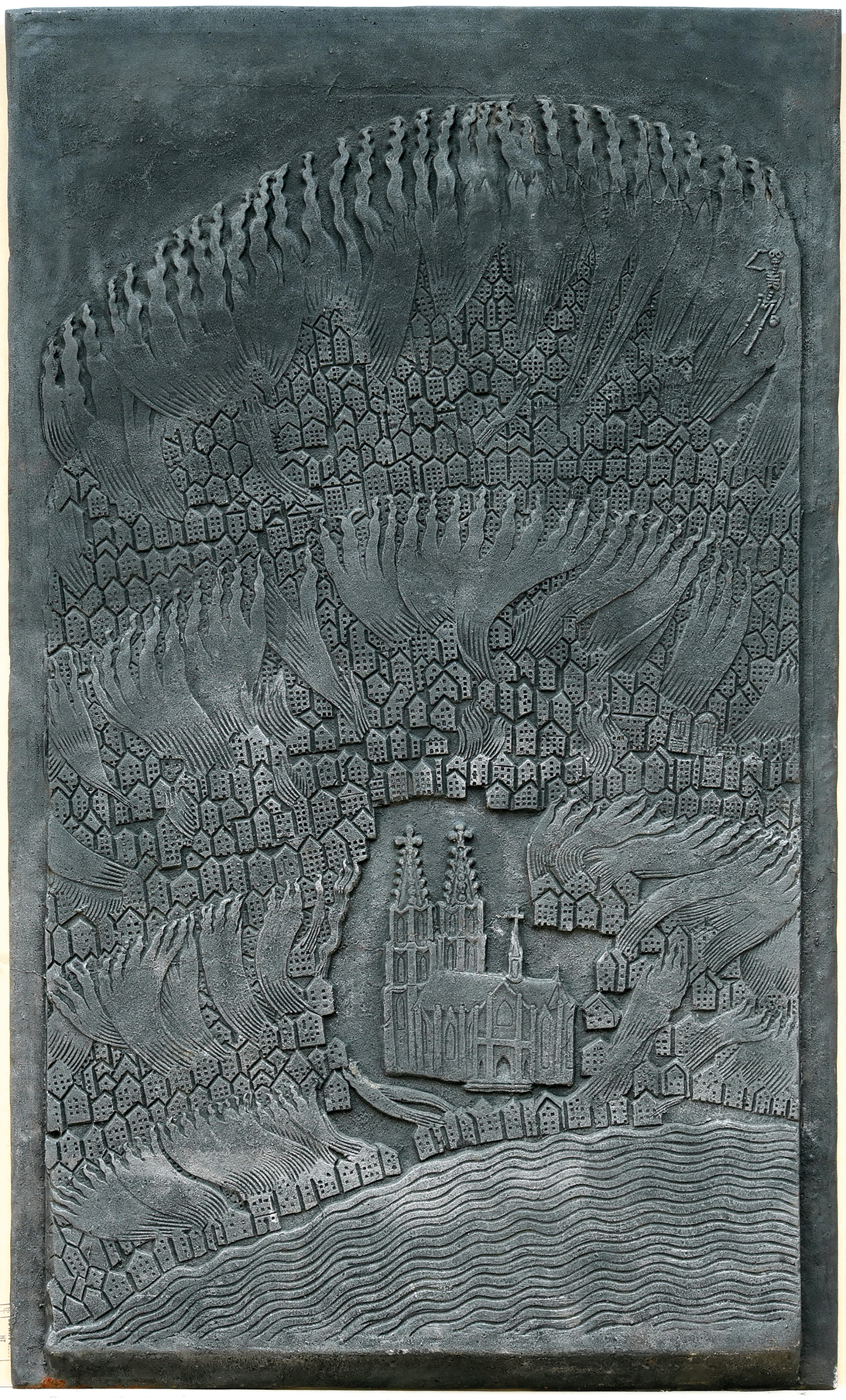 Kunstwerk von Ewald Mataré und Joseph Beuys, »Das brennende Köln«, 1953,