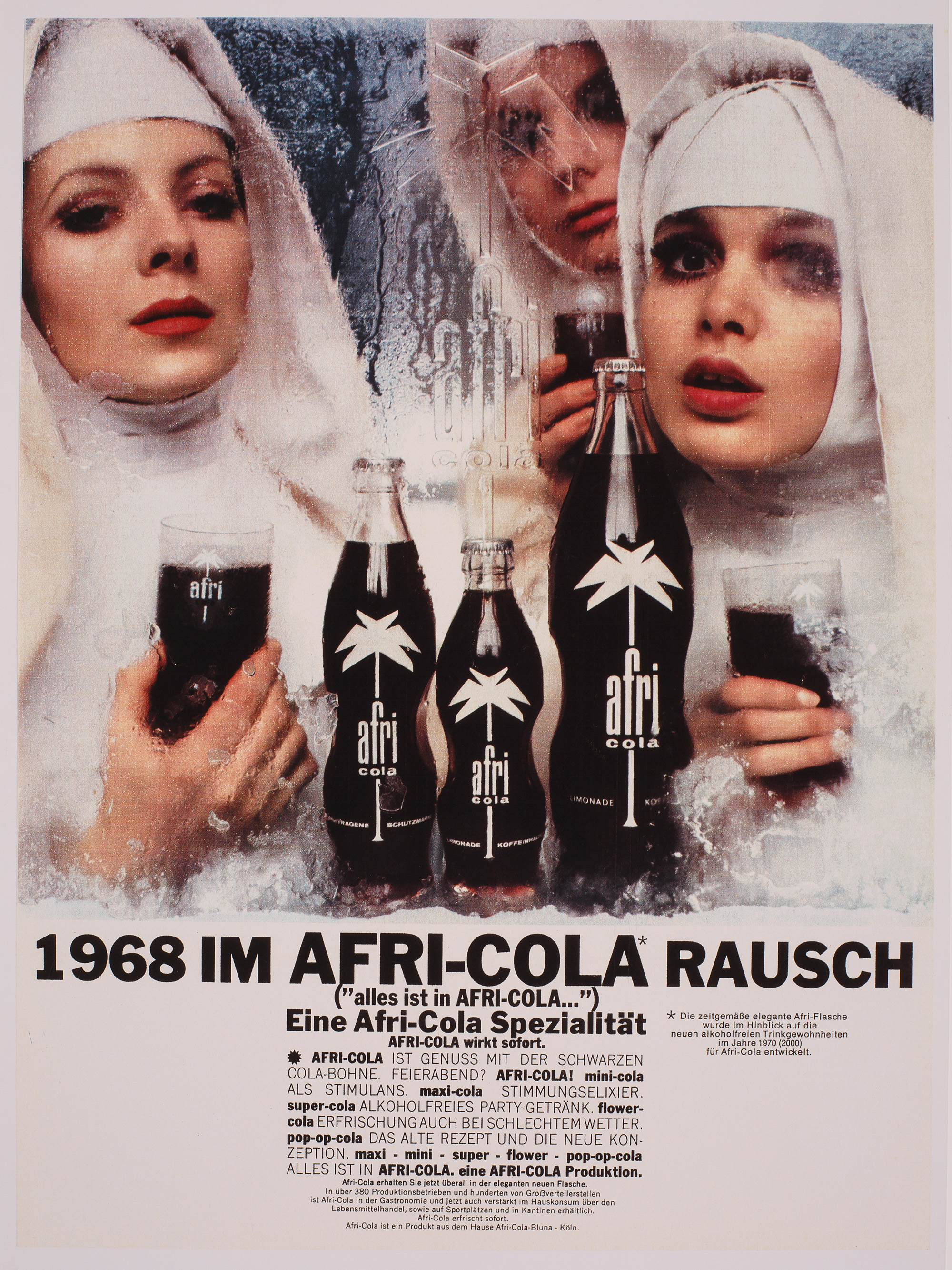 Nonnen im Afri-Cola-Rausch: Der Kölner Limonadenproduzent geht mit seiner Werbekampagne von Charles Wilp 1968 einen eigenen, nicht unumstrittenen Weg. 